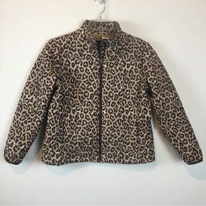 Lands' End Light Weight Quilted Animal Print Jacket